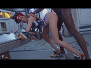 tracer against a huge enemy (blacked) [bewyx] oral, anal, futa/trans, big tits, group